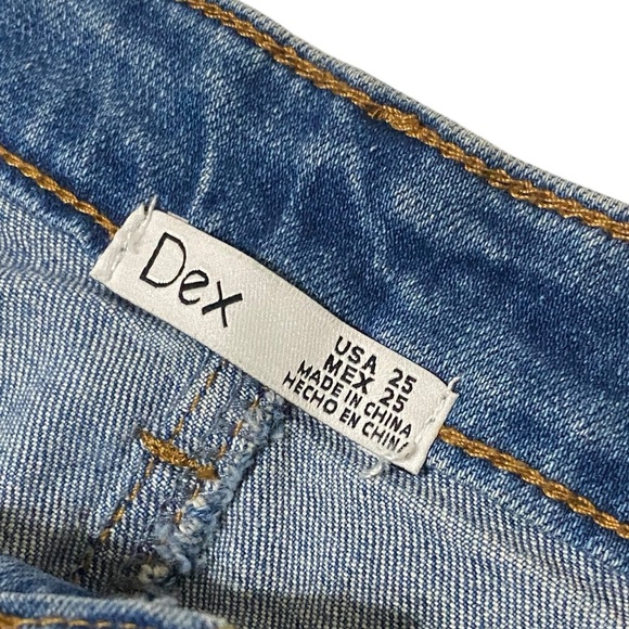 Dex Raw Hem Mini Denim Pencil Skirt US Size 25 Blue Waist 28” Length 22” Hip 34 - Picture 5 of 15